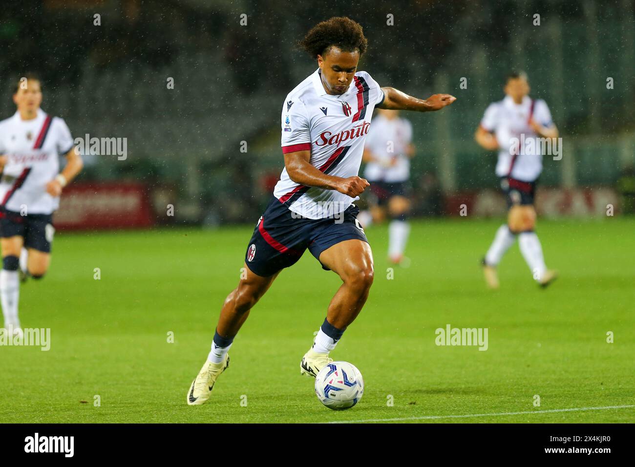 Joshua Zirkzee vom FC Bologna während des Spiels der Serie A zwischen dem FC Turin und dem FC Bologna am 3. Mai 2024 im Olympischen Stadion Grande Torino in Turin, Italien Stockfoto