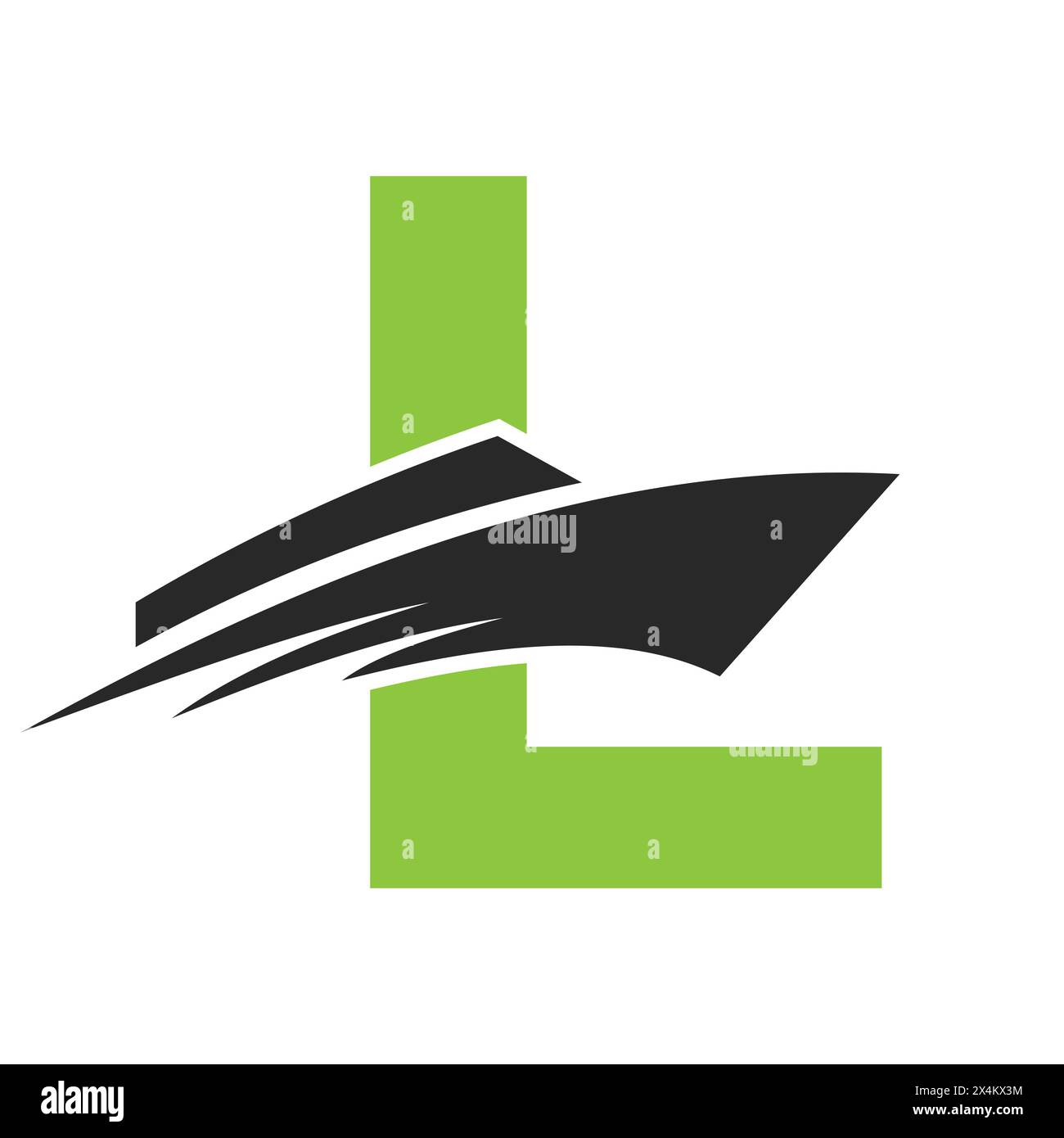 Anfangsbuchstabe L Boat Logo für Yachtschild. Vektorvorlage Für Maritime Symbole Stock Vektor