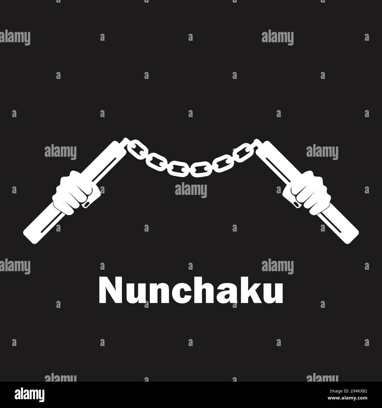 Nunchaku Icon Vektor Illustration Symbol Design Stock Vektor