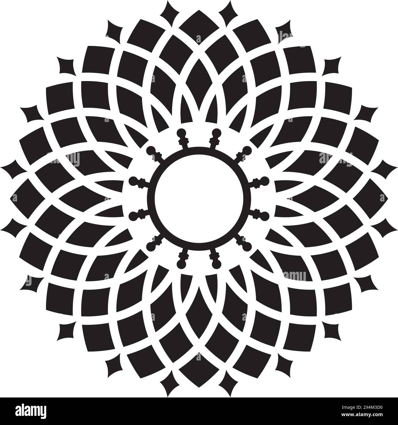 Spiralgrafik mit gewelltem Stern-Label-Vektor-Illustration-Design Stock Vektor