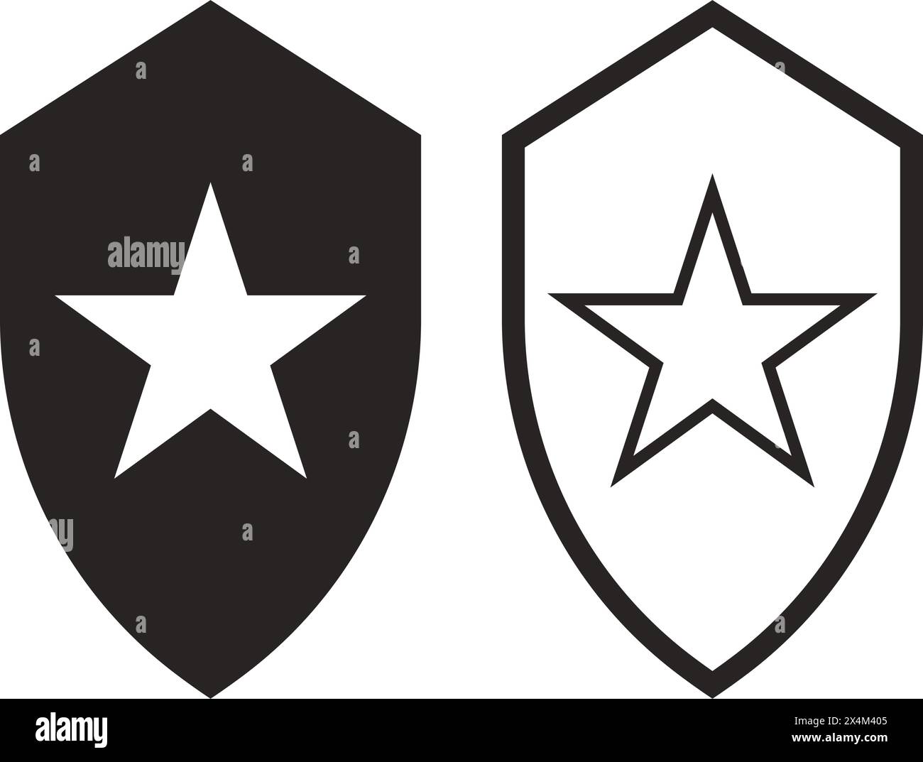 Schild und Stern Symbol Vektor Illustration Symbol Design Stock Vektor