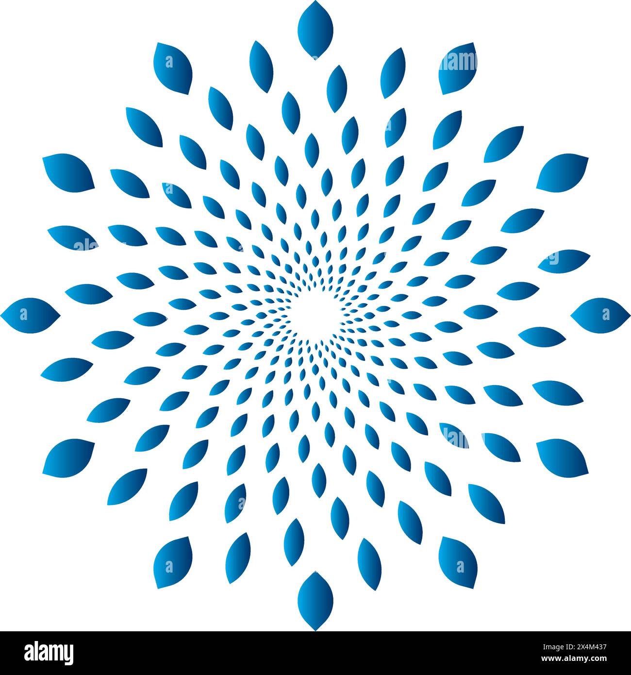 Spiralgrafik mit gewelltem Stern-Label-Vektor-Illustration-Design Stock Vektor