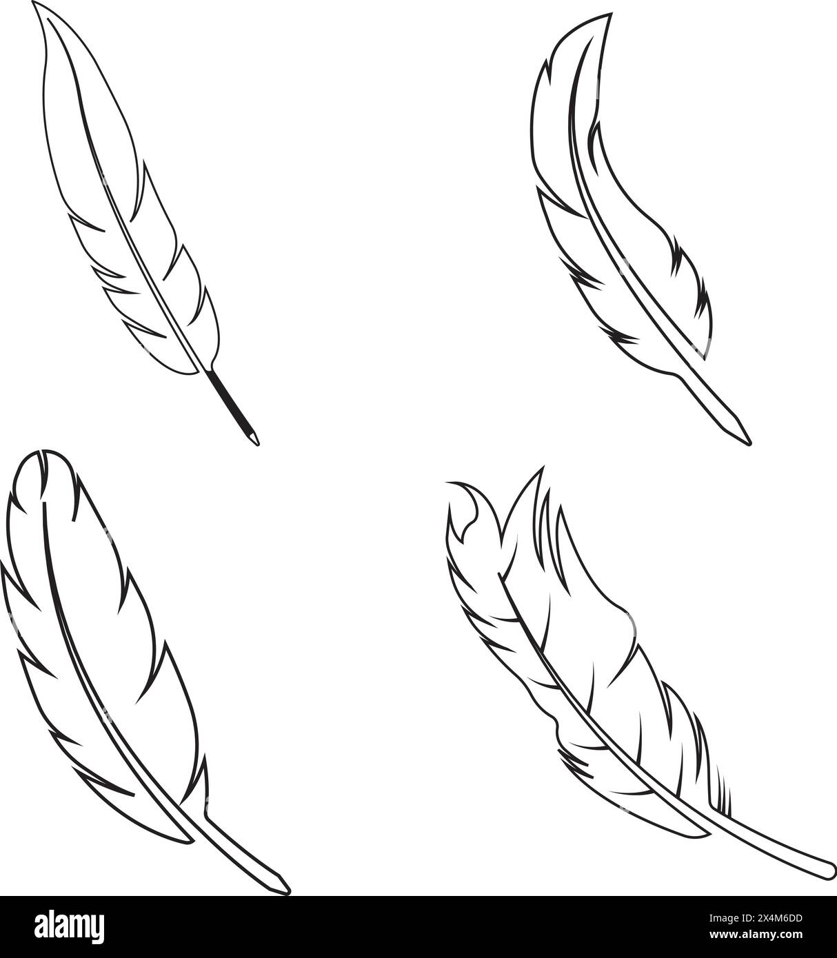 Design mit Quill Pen-Logo und Illustrationsvorlagen Stock Vektor