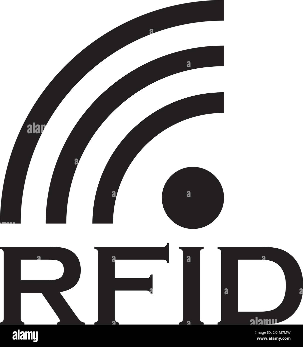 Funkfrequenzkennzeichnung oder RFID-Symbol , Vektorillustration Symboldesign Stock Vektor