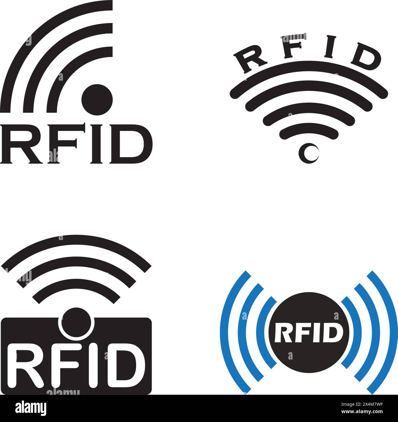 Funkfrequenzkennzeichnung oder RFID-Symbol , Vektorillustration Symboldesign Stock Vektor