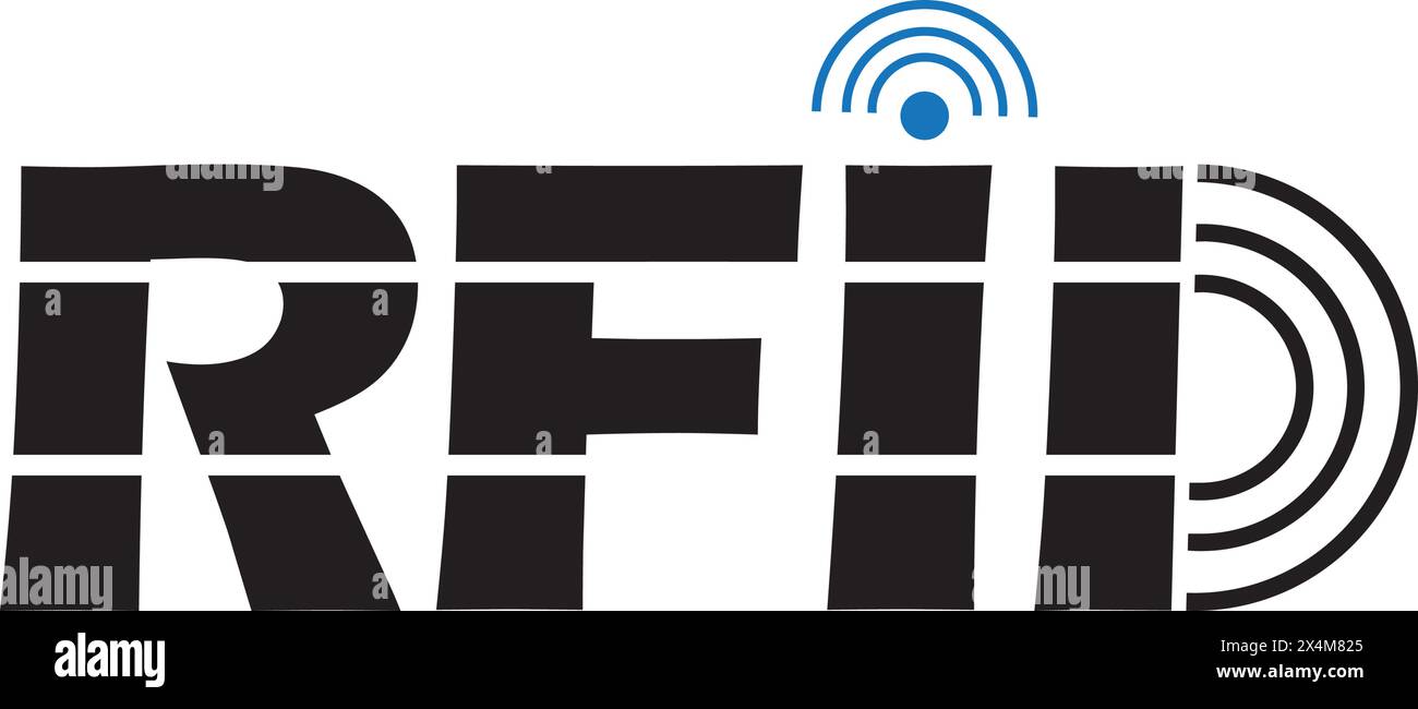 Funkfrequenzkennzeichnung oder RFID-Symbol , Vektorillustration Symboldesign Stock Vektor