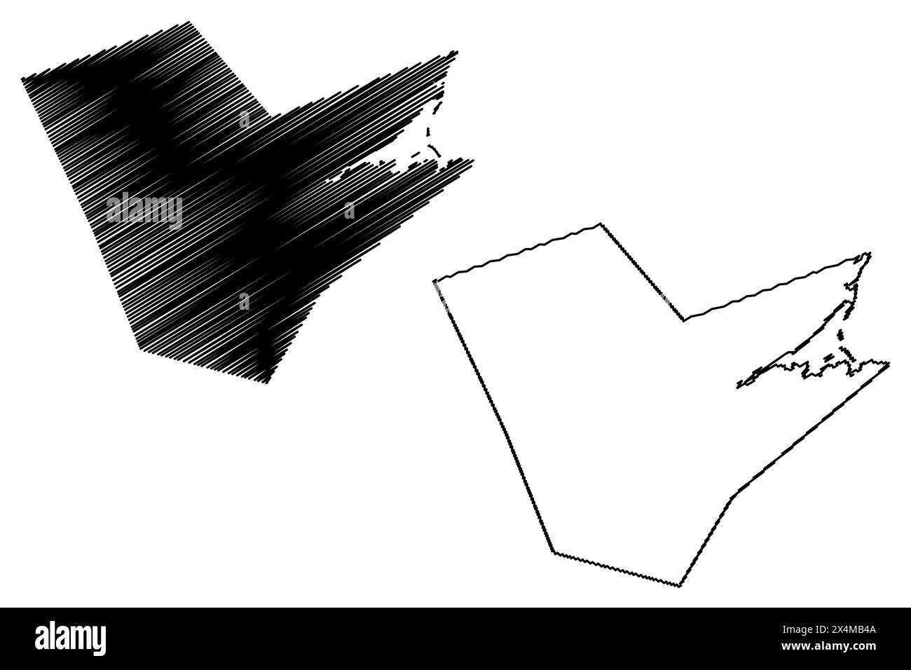 Northumberland County (Kanada, New Brunswick Province, Nordamerika) Karte Vektordarstellung, Scribble Sketch Northumberland Karte Stock Vektor