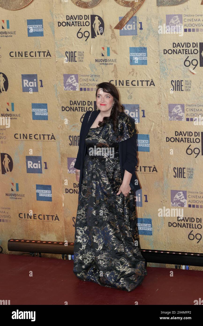 Protagonisten des roten Teppichs der David di Donatello-Preisverleihung 2024 in Rom, Italien in den Cinecittà Studios. (Foto: Gennaro Leonardi/Pacific Press) Stockfoto
