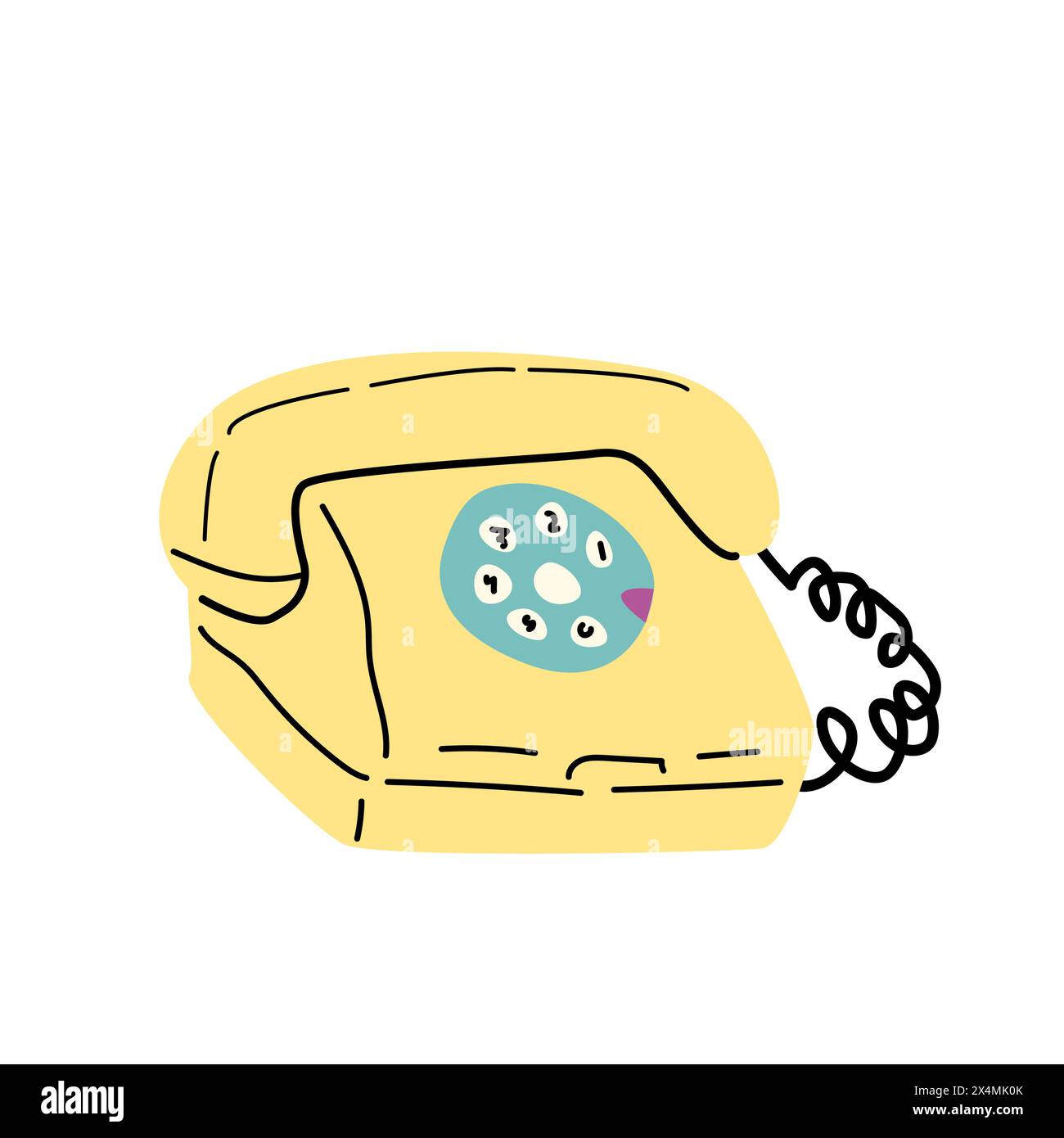 90er Jahre Retro Element oder 80er Jahre oder y2k Element Telefon, Retro Stil. Kann für Aufkleber, Banner, Grußkarte verwendet werden. Stock Vektor