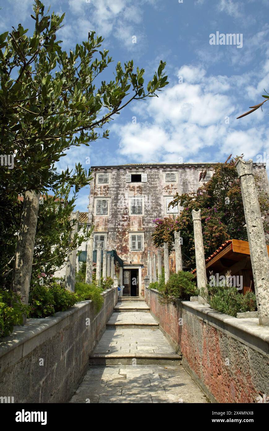 Das Haus des Kapitäns in Orebic, Dalmatien, Halbinsel Peljesac, Kroatien Stockfoto
