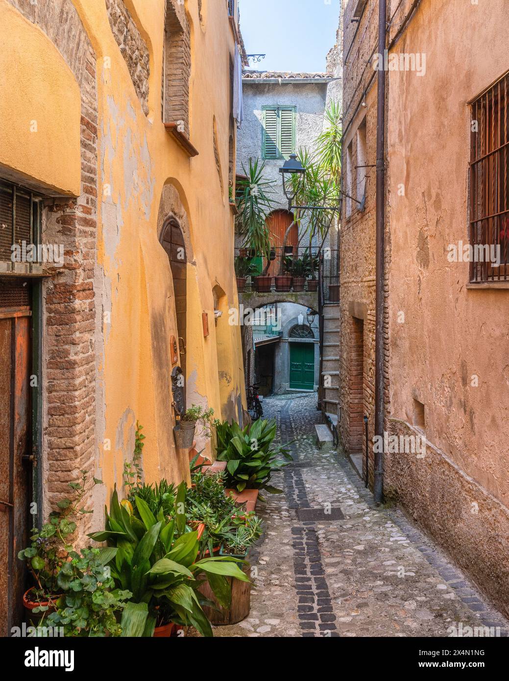 Malerische Aussicht im Dorf Stimigliano, in der Provinz Rieti, Latium, Italien. Stockfoto