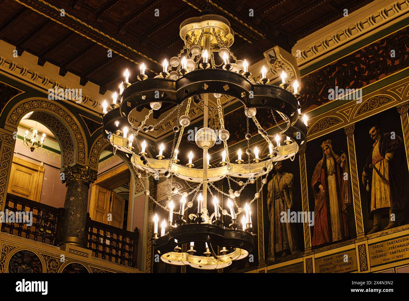 Innenraum des Cantacuzino Busteni Castle, Rumänien, Dekor Inspirationen Stockfoto