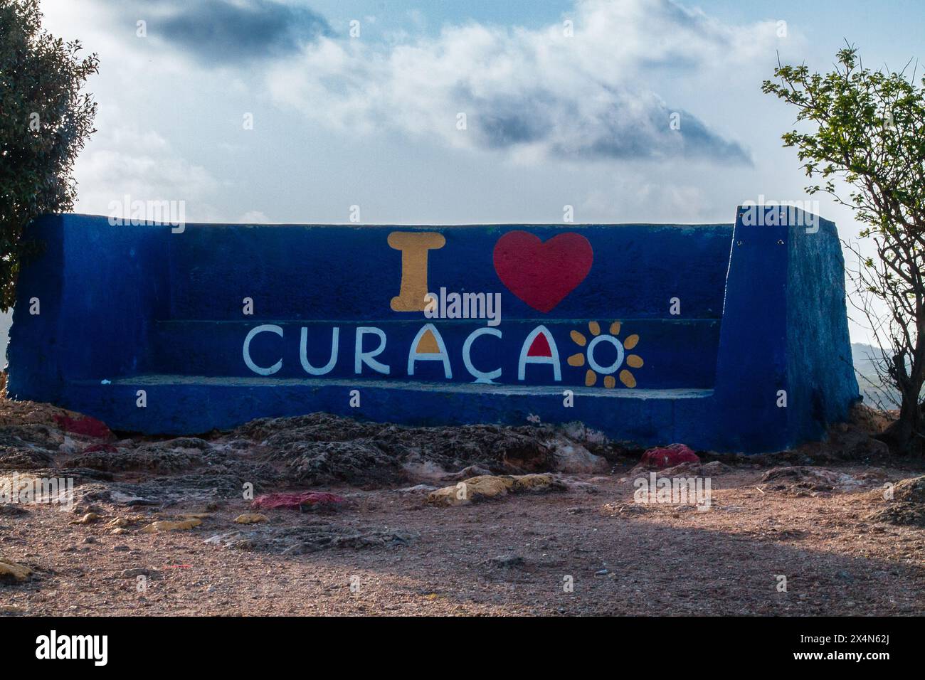 Ich liebe das Curacao-Schild Viewpoint Stockfoto