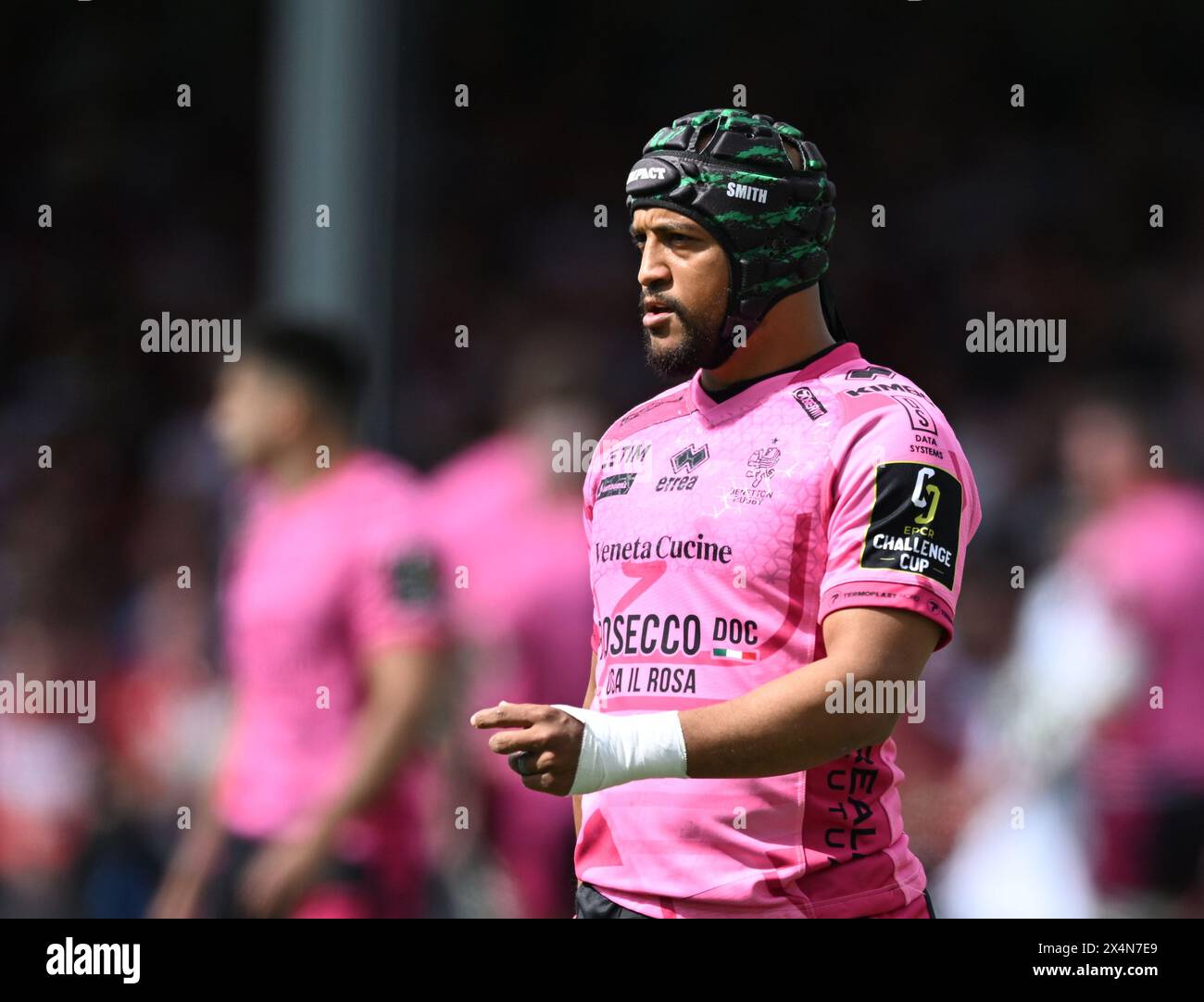 Kingsholm Stadium, Gloucester, Gloucestershire, Großbritannien. Mai 2024. Halbfinale des European Challenge Cup Rugby, Gloucester gegen Benetton Rugby; Rhyno Smith von Benetton Credit: Action Plus Sports/Alamy Live News Stockfoto