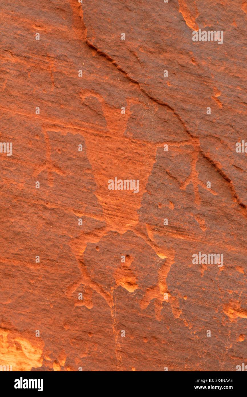 Petroglyph entlang des Moqui Sand Caves Trail, Kane County, Utah Stockfoto
