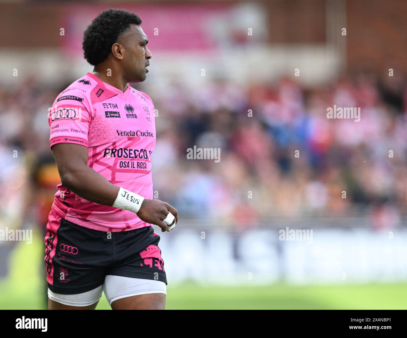 Kingsholm Stadium, Gloucester, Gloucestershire, Großbritannien. Mai 2024. Halbfinale Rugby des European Challenge Cup, Gloucester gegen Benetton Rugby; Onisi Ratave von Benetton Credit: Action Plus Sports/Alamy Live News Stockfoto