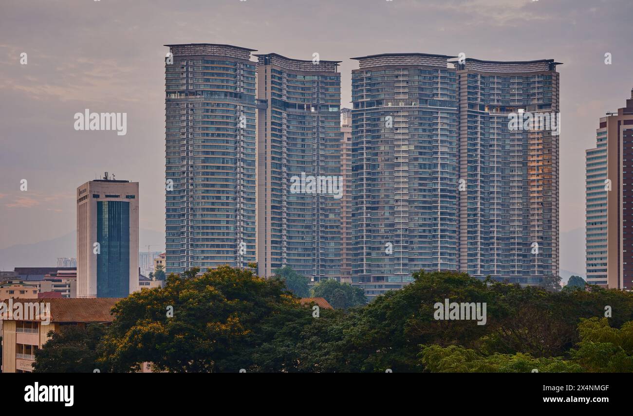 Kuala Lumpur , Malaysia Skyline von der Saloma Link Brücke über den Klang Fluss . Stockfoto