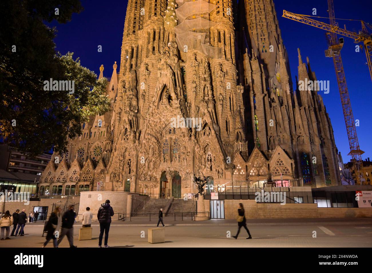 Fassade der Geburt, Sagrada Familia, Basilika von Antoni Gaudi, Barcelona, Katalonien, Spanien Stockfoto