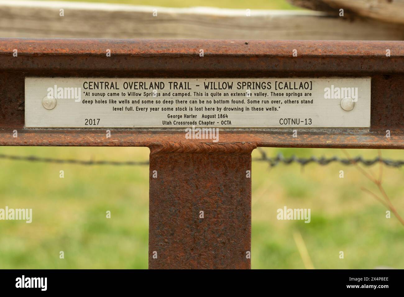 Wegmarkierung, Pony Express National Back Country Byway, Pony Express National Historic Trail, Utah Stockfoto