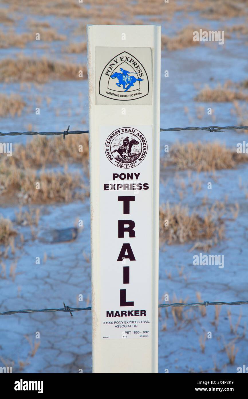 Wanderweg, Fish Springs National Wildlife Refuge, Pony Express National Back Country Byway, Pony Express National Historic Trail, Utah Stockfoto