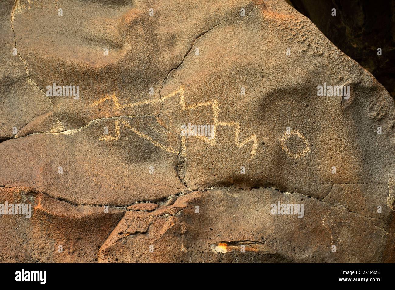 Petroglyphen in Devils Kitchen, Pahvant Valley Heritage Trail, Fillmore Bureau of Land Management, Utah Stockfoto