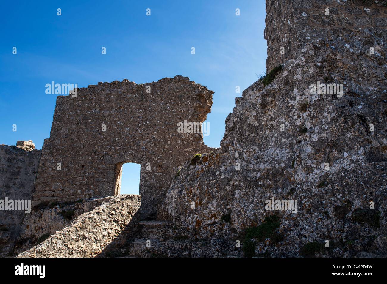 Cathare Castle de Peyrepertuse in Languedoc, Frankreich Stockfoto