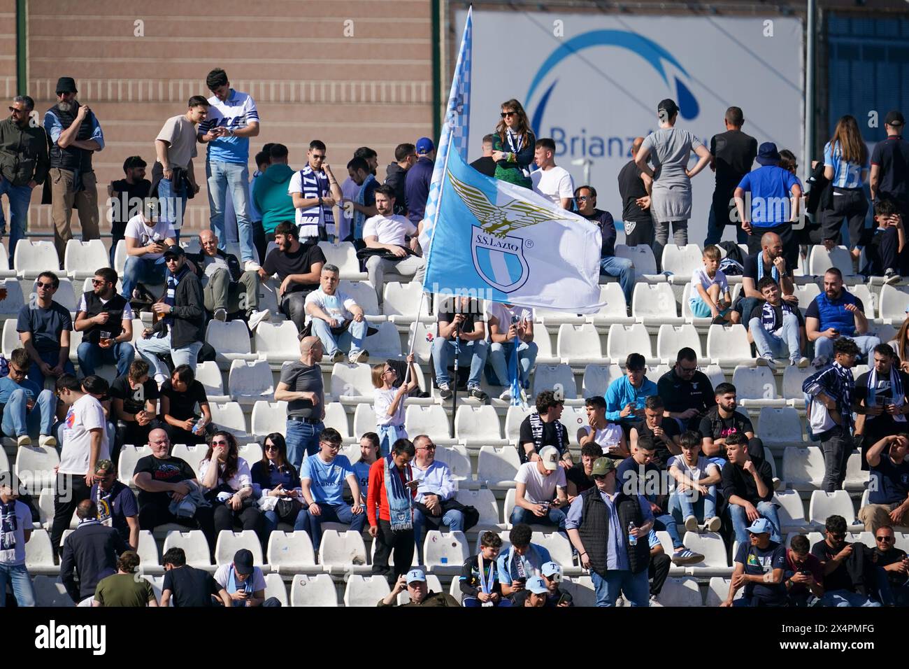 Monza, Italien. Mai 2024. Anhänger der SS Lazio, während des AC Monza gegen SS Lazio, Serie A, im U-Power Stadium. Quelle: Alessio Morgese/Alessio Morgese/Emage/Alamy Live News Stockfoto