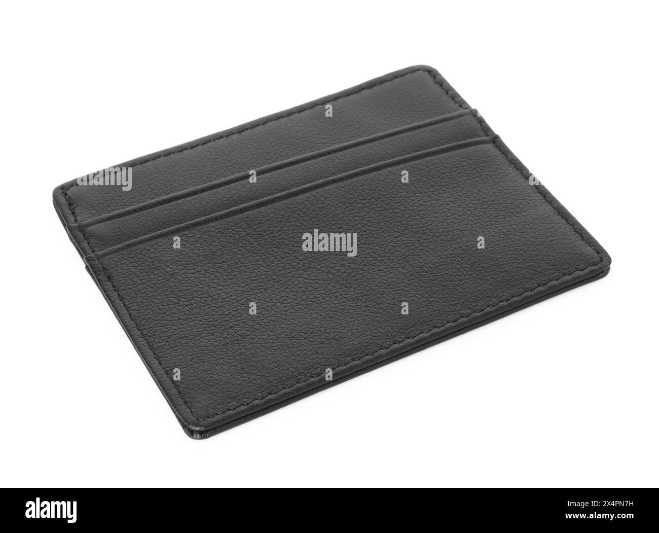 Schwarzer Visitenkartenhalter isoliert auf weiß Stockfoto