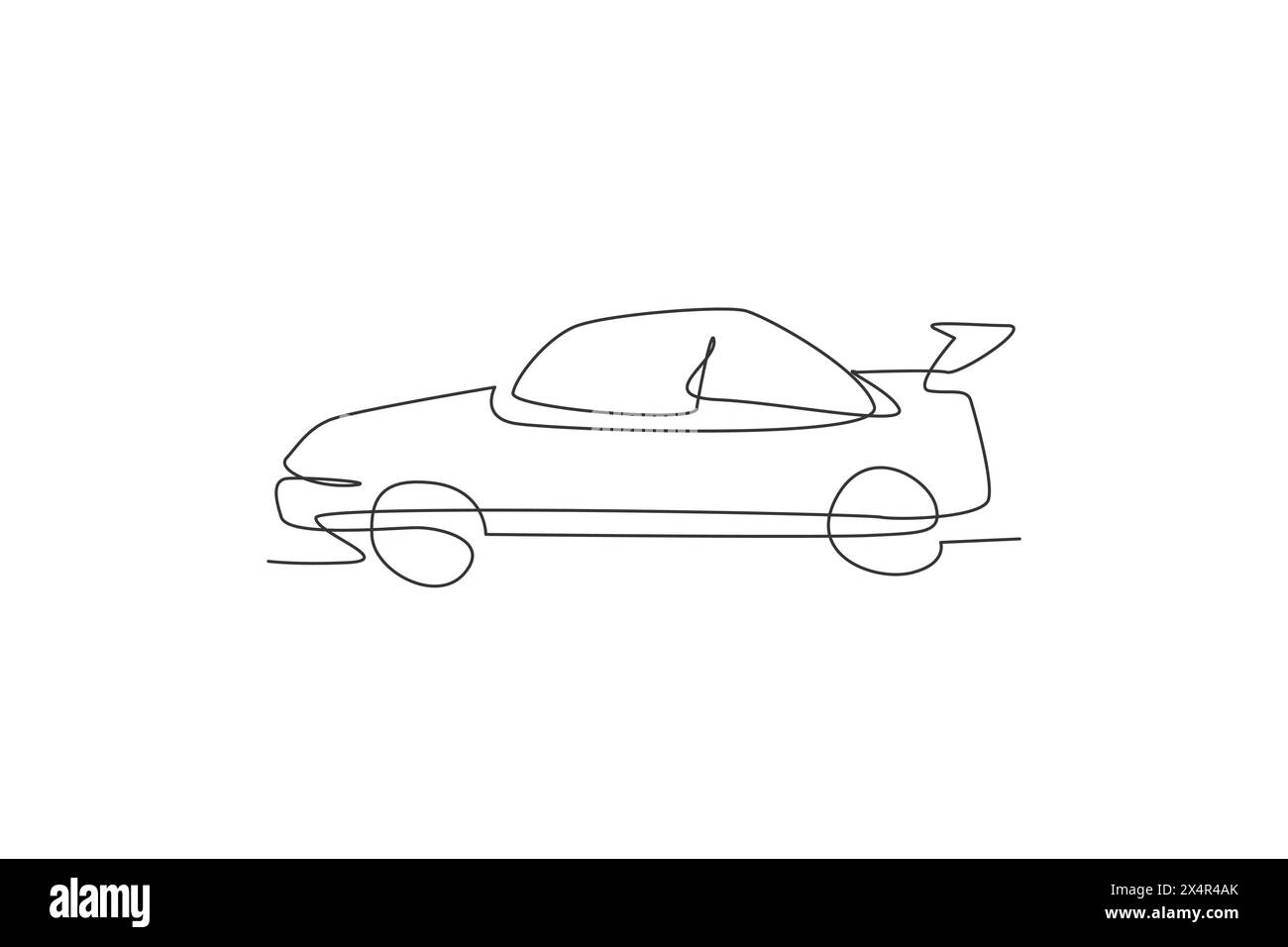 Einzelne durchgehende Linienzeichnung eines klassischen Limousinenwagens von der Seitenansicht. Transportfahrzeug-Konzept. Trendige einzeilige Zeichnung Design Vektor Grafik il Stock Vektor