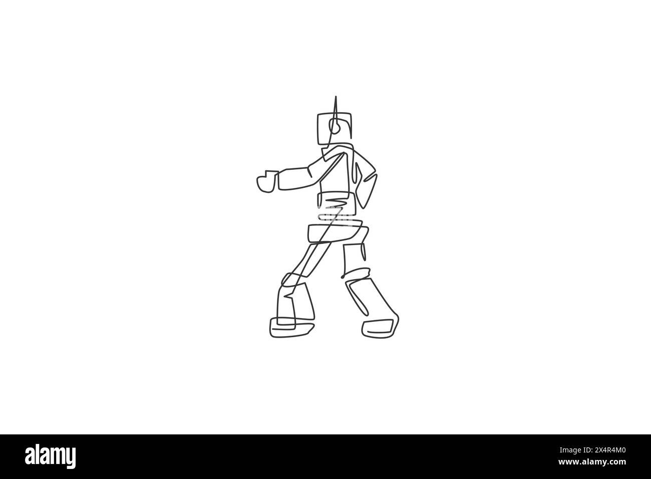 Eine durchgehende Linienzeichnung von intelligenter Roboter, künstlicher Intelligenz Produktvektorillustration. Zukunftsweisendes Technologieinnovationskonzept. Dynamische Sünde Stock Vektor