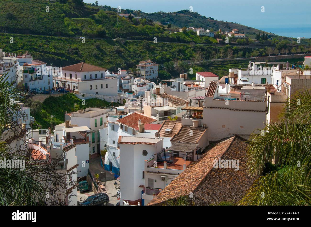 Das malerische „Weiße Viilage“ von Competa in der Region Axarquía in Andalusien, Spanien Stockfoto
