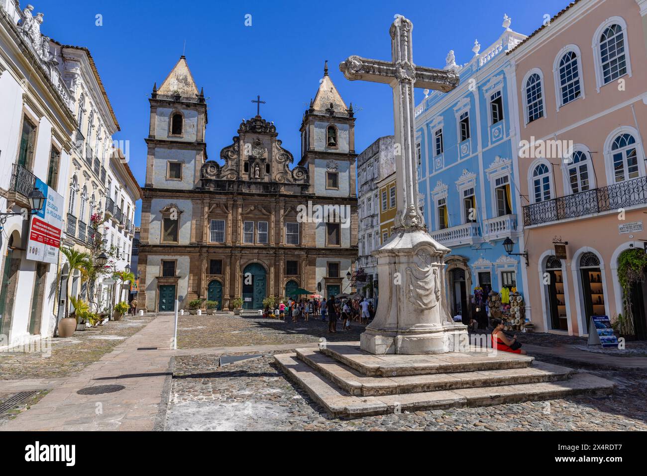 Kirche und Kloster von San Francisco im Viertel Pelourinho, Salvador, Bahia, Brasilien Stockfoto