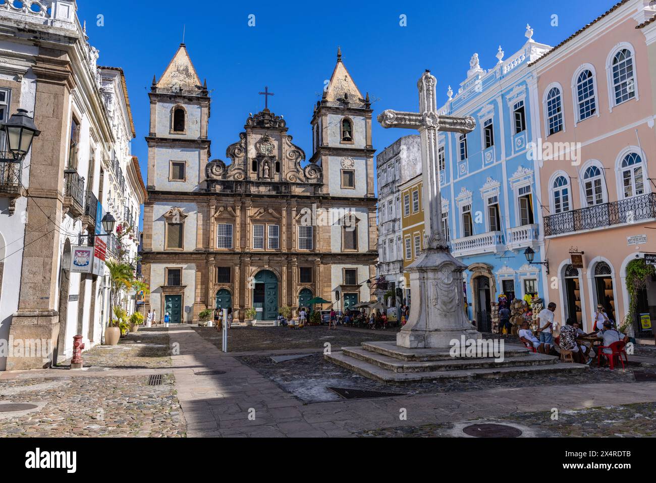 Kirche und Kloster von San Francisco im Viertel Pelourinho, Salvador, Bahia, Brasilien Stockfoto