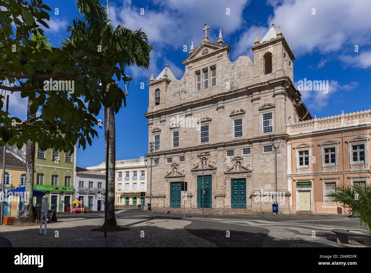 Kathedrale von Salvador, Catedral-Basílica Primacial de São Salvador, auf dem Platz Largo Terreiro de Jesus im Viertel Pelourinho, Salvador, Bahia, Bra Stockfoto