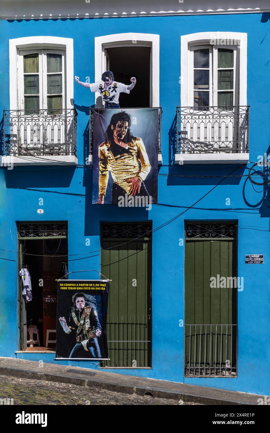 Casa do Michael, Drehort für das Musikvideo „They Don't Care About US“ von Michael Jackson, auf dem Platz Largo do Pelourinho, Viertel Pelourinho, S Stockfoto