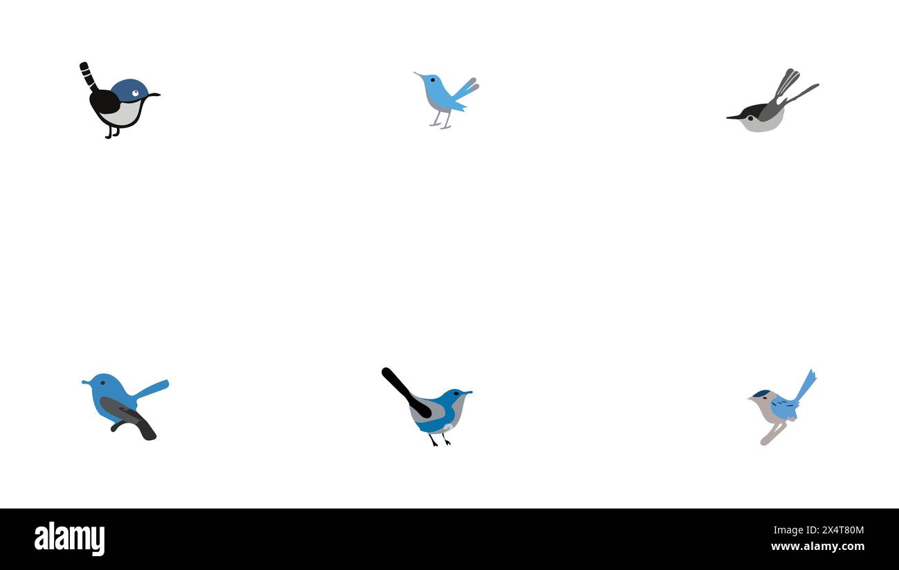 Blaues und graues Gnatcatcher-Symbol Stock Vektor