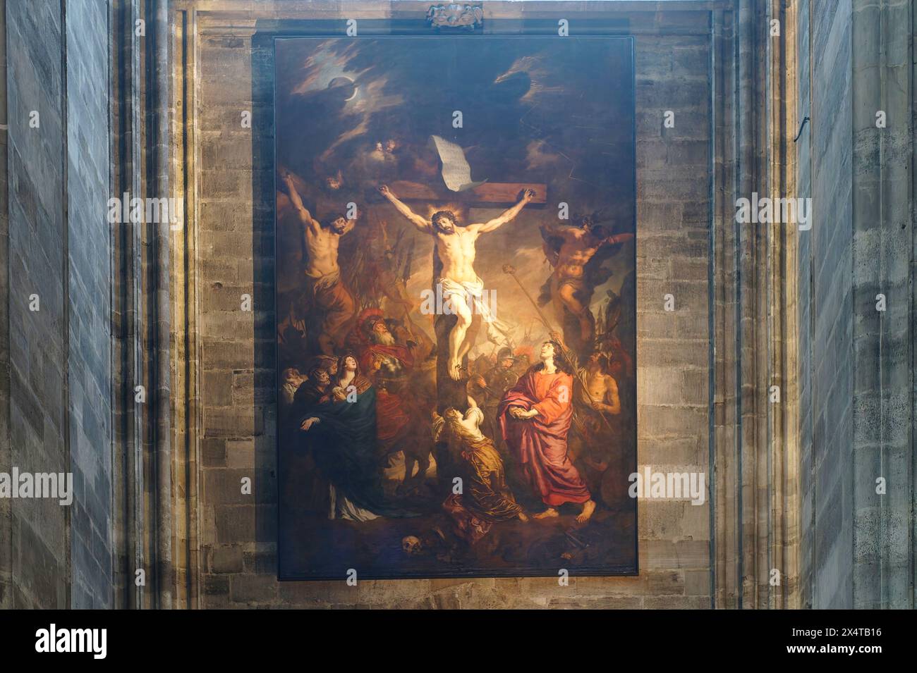 Wien, Österreich, Stephansdom. Kreuzigung Christi, 1653 von Joachim von Sandrart Stockfoto
