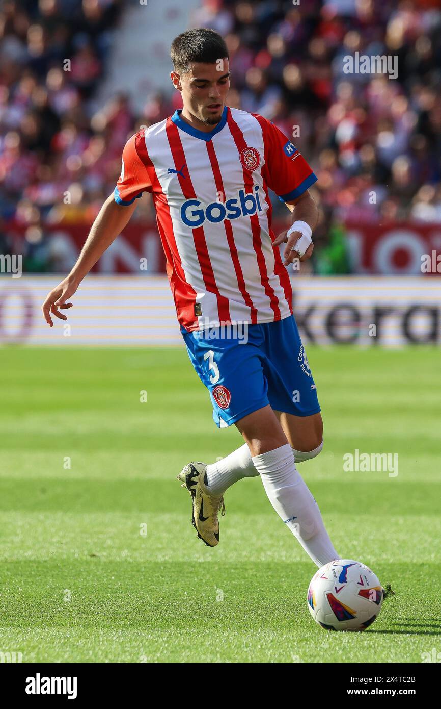 Girona, Spanien. Mai 2024. Miguel Gutierrez (3) von Girona, der während des LaLiga-Spiels zwischen Girona und FC Barcelona bei der Estadi Montilivi in Girona gesehen wurde. (Foto: Gonzales Photo/Alamy Live News Stockfoto