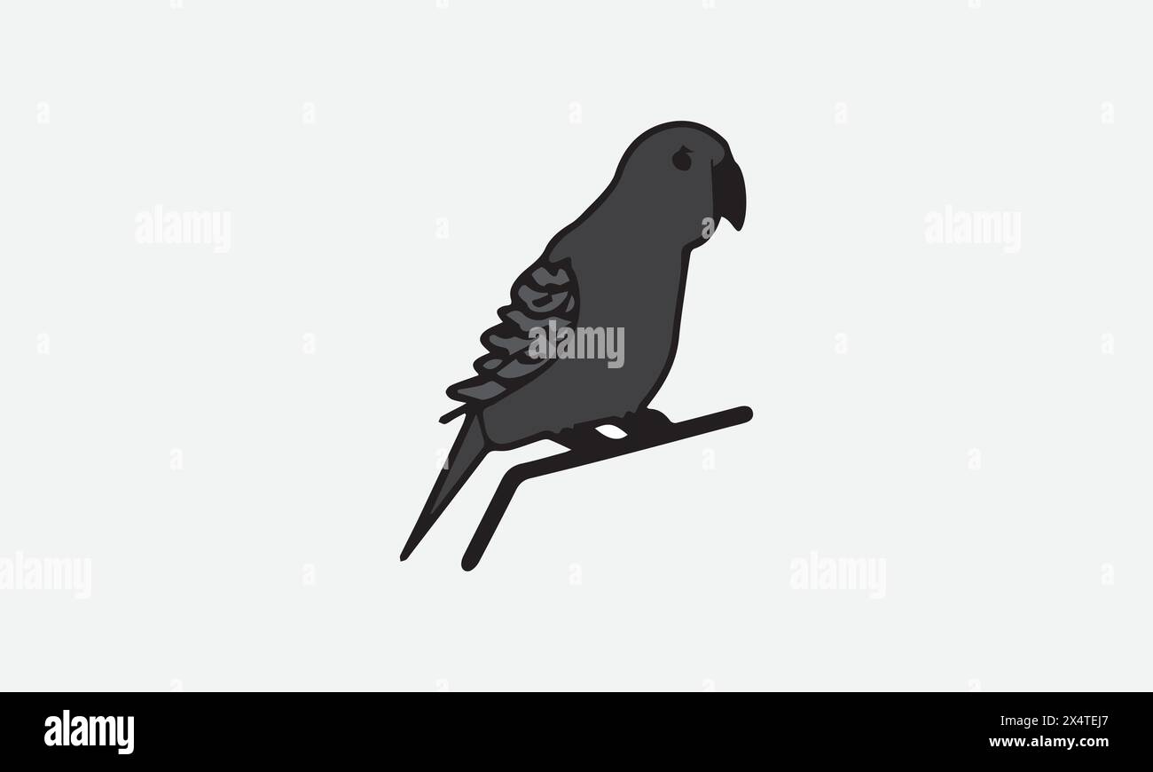 Minimalistischer Stil, der Icon Bull Budgerigar ist Stock Vektor