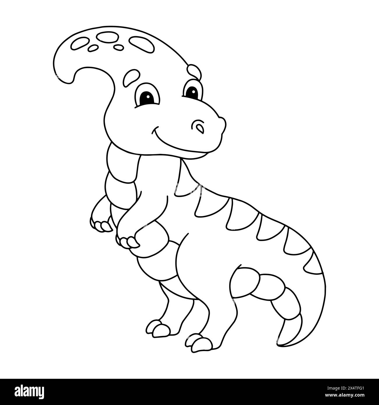 Ausmalseite für Kinder. Digitaler Stempel. Figur im Cartoon-Stil. Isoliert auf weißem Hintergrund. Vektorabbildung. Stock Vektor