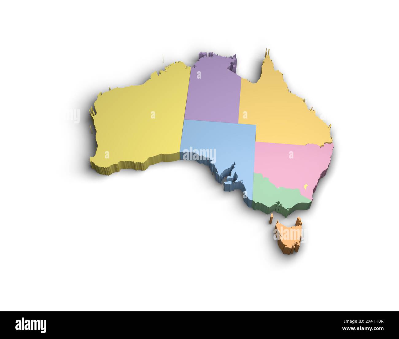 3D Australien Farbkarte Illustration weißer Hintergrund isolieren Stockfoto