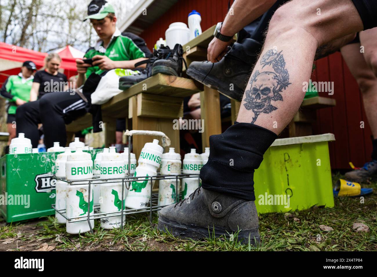 Boxholm, Schweden. Mai 2024. Eines der ältesten Tauziehen-Wettbewerbe Schwedens, Boxholmsdraget 2024, fand am Samstag in Boxholm, Schweden, statt. Sieben verschiedene Schlepper-Vereine aus ganz Schweden mit insgesamt 25 Mannschaften nahmen an diesem Tag Teil. Quelle: Jeppe Gustafsson/Alamy Live News Stockfoto