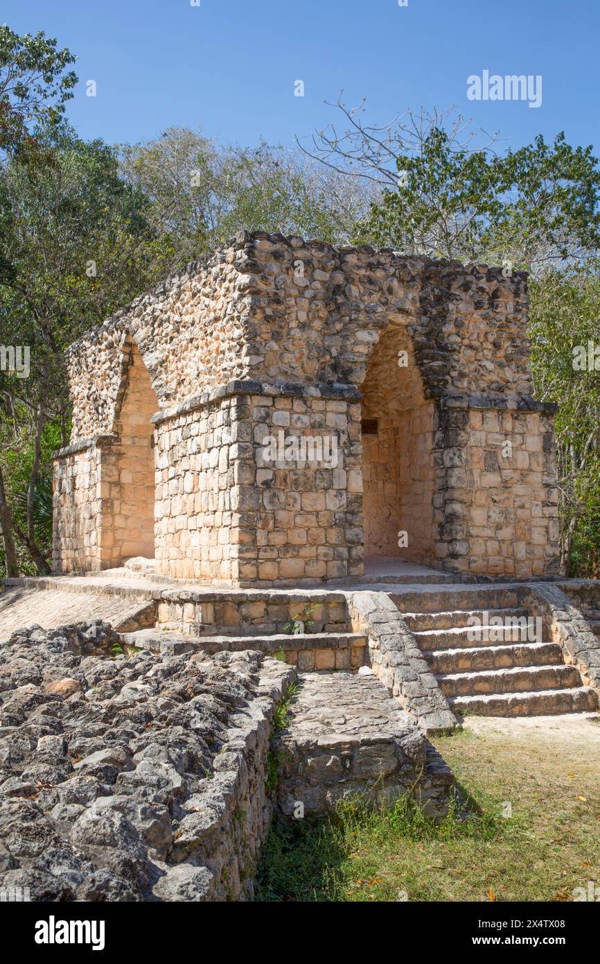 Eingang Arch, Ek Balam, Yucatec-Mayan Archäologische Stätte, Yucatan, Mexiko Stockfoto