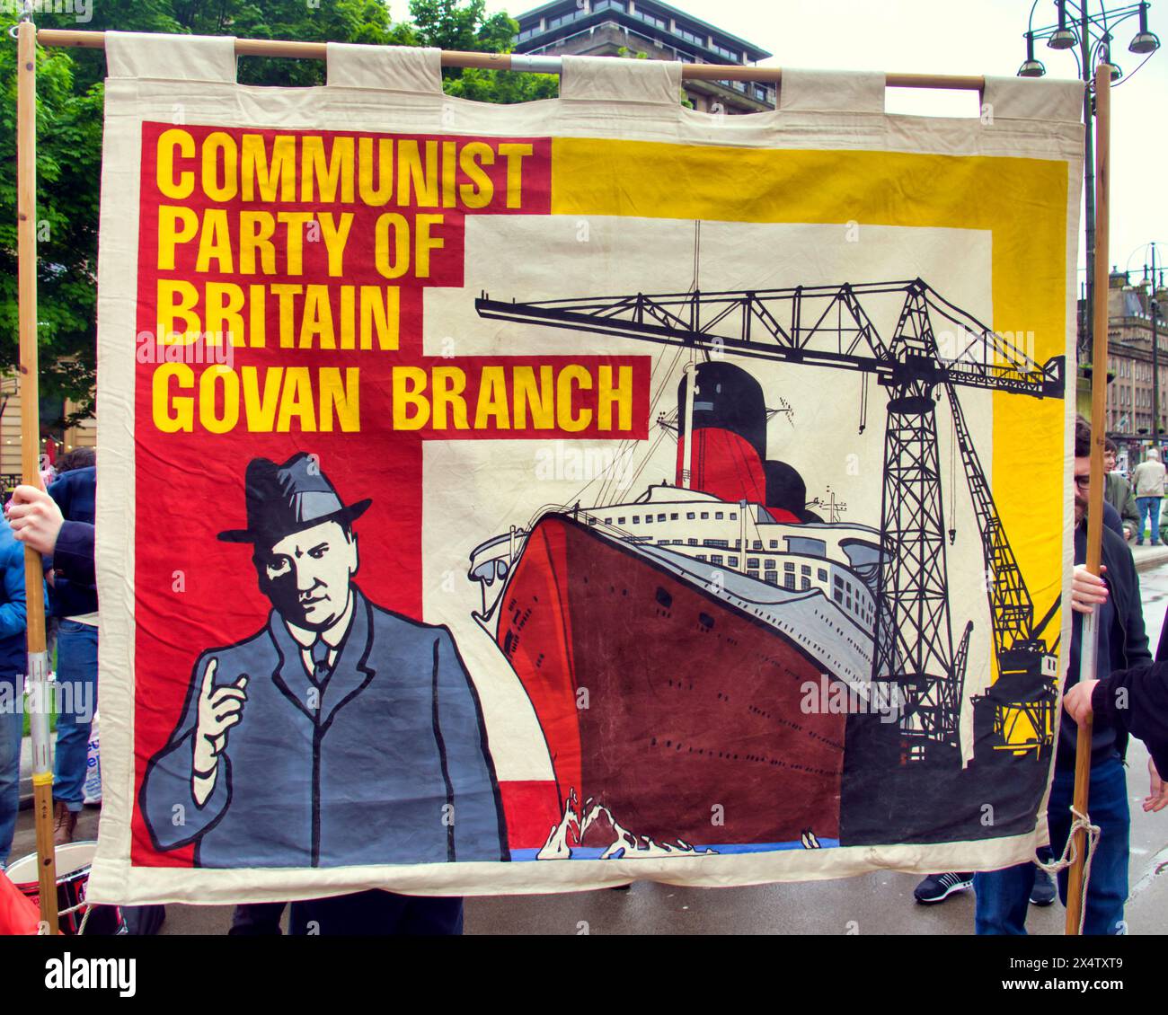 Glasgow, Schottland, Großbritannien. 5. Mai 2024: STUC May Day March, beginnend mit den Stadtkammern und dem george Square, mit ähnlichen Märschen in Edinburgh und Aberdeen. Credit Gerard Ferry /Alamy Live News Stockfoto