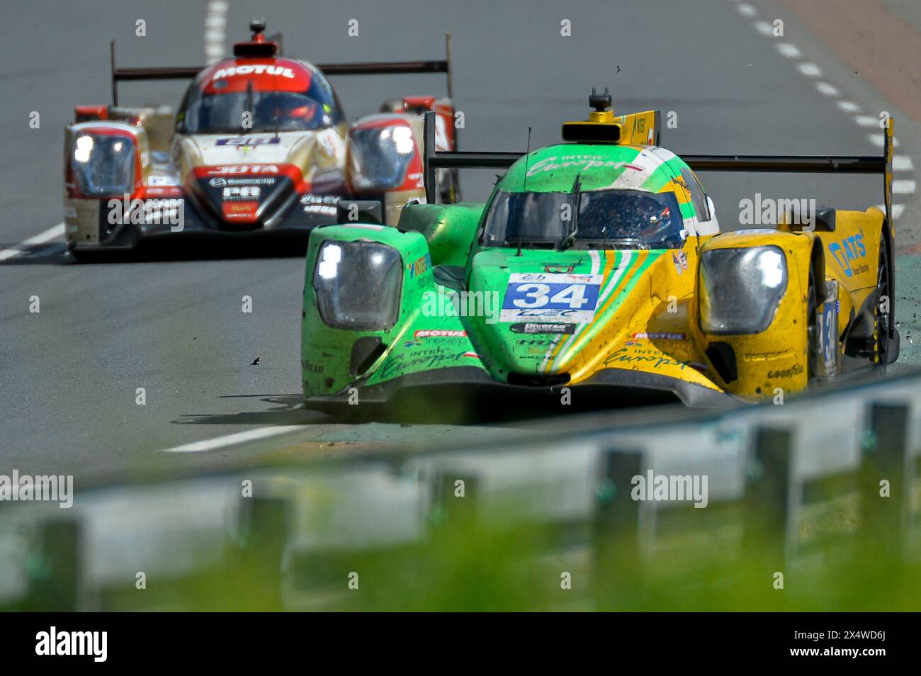 Frankreich, Le Mans. Le dimanche 11 Juin 2023. Circuit des 24 Heures du Mans . 24 Heures du Mans 2023 - Edition du Centenaire, victoire de la Ferrari LMP Hybrid Nr. 50. FRANCOIS NAVARRO Stockfoto