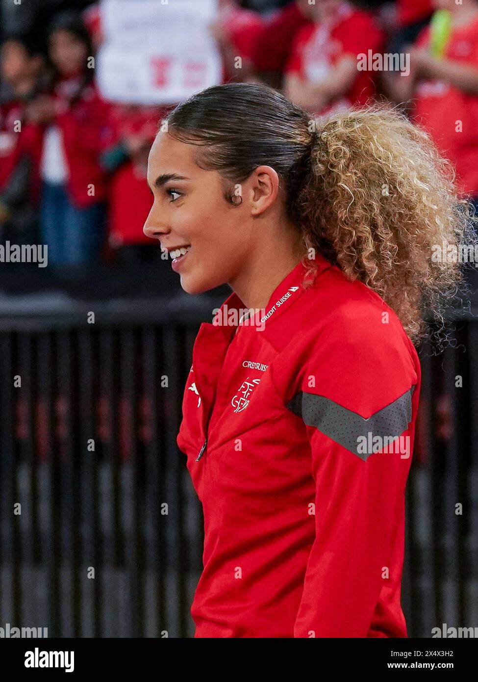 Zürich, Schweiz. April 2024. Zürich, Schweiz, 5. April 2024: Alayah Pilgrim (20 Schweiz) blickt beim Fußball-Spiel der UEFA-Womens European Qualifiers zwischen der Schweiz und der Türkei im Letzigrund-Stadion in Zürich zu. (Daniela Porcelli/SPP) Credit: SPP Sport Press Photo. /Alamy Live News Stockfoto