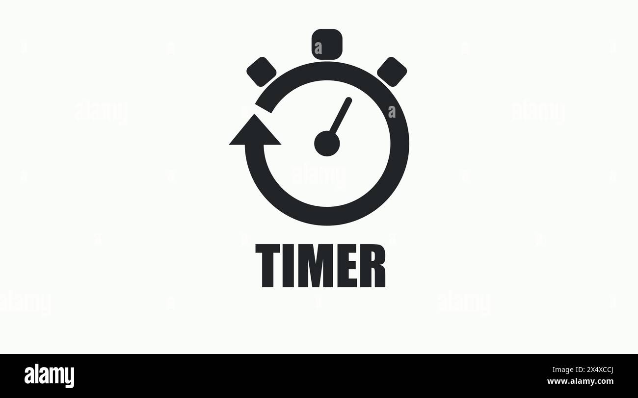 Timer-Symbol. Vektor-isolierte einfache schwarze Illustration eines Timers Stock Vektor