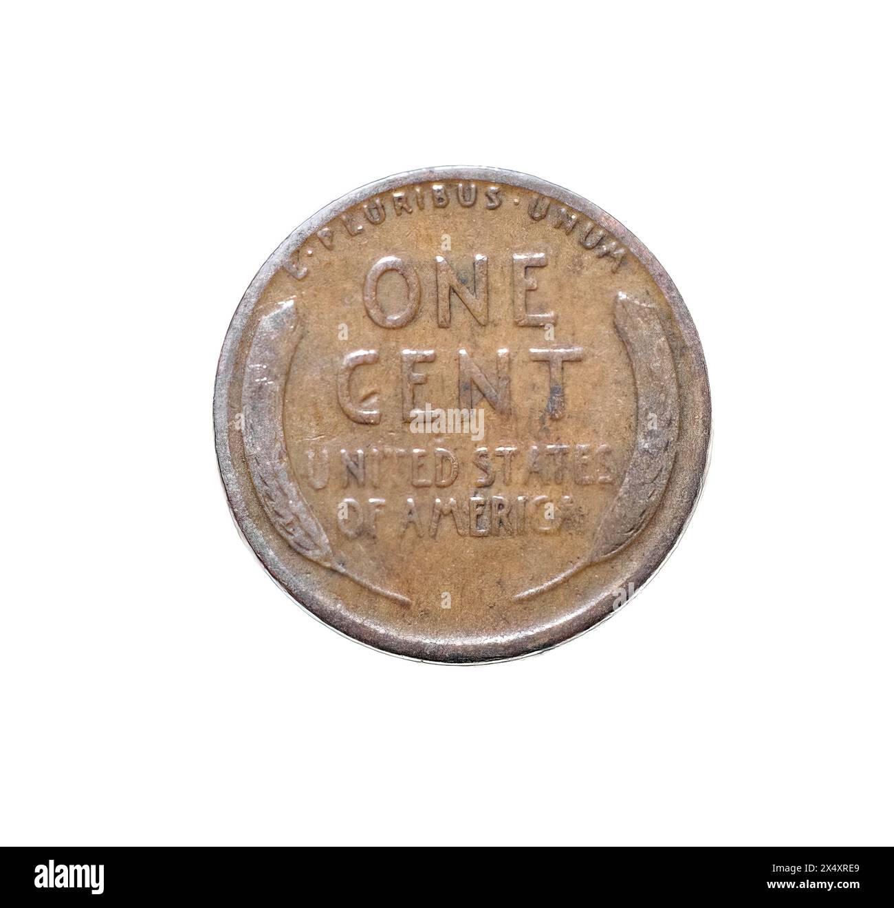 1919 Abraham Lincoln Weizen Liberty Penny, seltener Fehler keine Münzprägemarke US-1-Cent-Währung. Vereinigte Staaten von Amerika E. pluribus unum. In Gott, dem wir vertrauen, Stockfoto