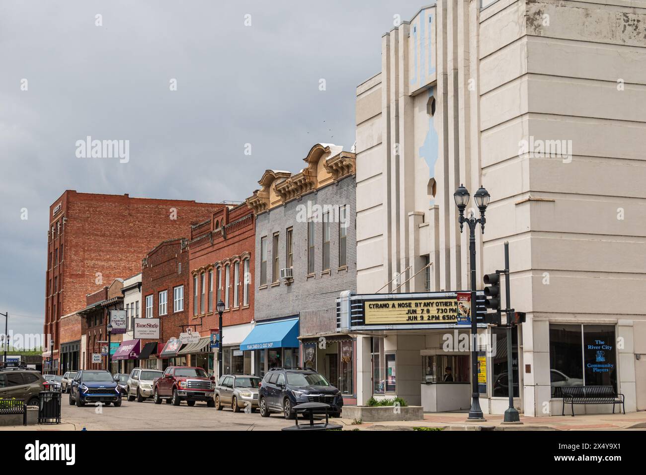 Historisches Downtown Leavenworth KS Kansas Shopping District Stockfoto