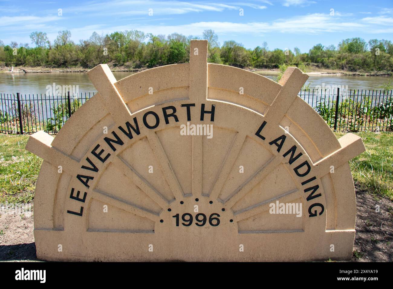 Leavenworth Kansas Riverfront Landing Park Stockfoto